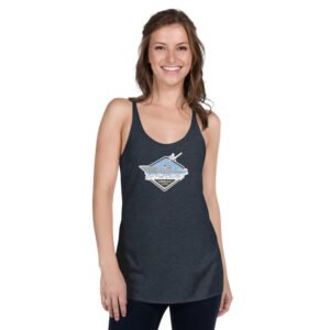 womens racerback tank top vintage navy front 6274d9312e43c