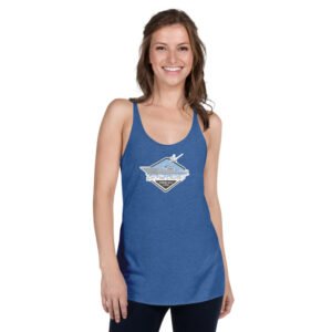 womens racerback tank top vintage royal front 6274d9312ebbe