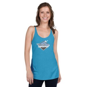 womens racerback tank top vintage turquoise front 6274d9312ef25