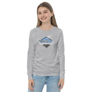 Youth deep sea fishing charters long sleeve tee grey