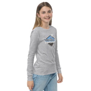 Youth deep sea fishing charters long sleeve tee grey