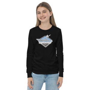 Youth deep sea fishing charters long sleeve tee black