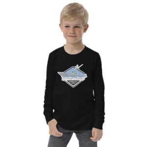 Youth deep sea fishing charters long sleeve tee black