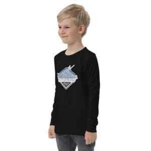 Youth deep sea fishing charters long sleeve tee black