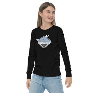 Youth deep sea fishing charters long sleeve tee black
