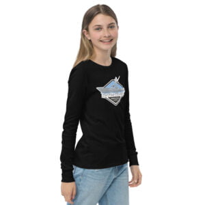 Youth deep sea fishing charters long sleeve tee navy