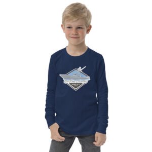 Youth deep sea fishing charters long sleeve tee navy