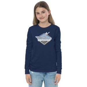 Youth deep sea fishing charters long sleeve tee navy
