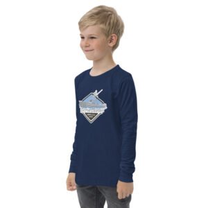 Youth deep sea fishing charters long sleeve tee navy