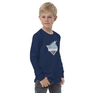 Youth deep sea fishing charters long sleeve tee navy