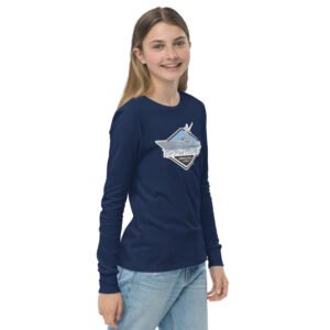 Youth deep sea fishing charters long sleeve tee navy