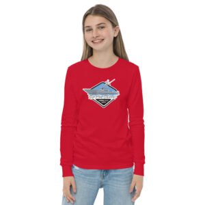 Youth deep sea fishing charters long sleeve tee red