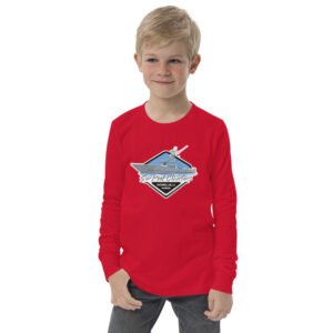 Youth deep sea fishing charters long sleeve tee red