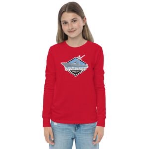 Youth deep sea fishing charters long sleeve tee red
