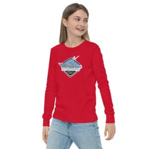Youth deep sea fishing charters long sleeve tee red
