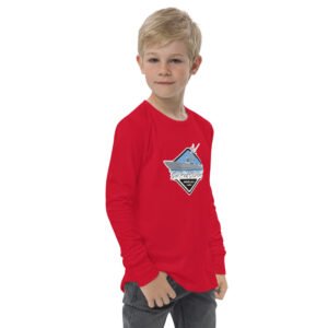 Youth deep sea fishing charters long sleeve tee red