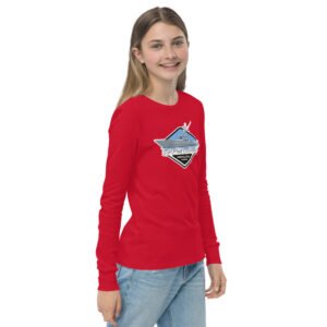 Youth deep sea fishing charters long sleeve tee red