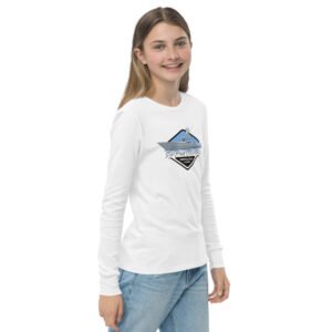 Youth deep sea fishing charters long sleeve tee white