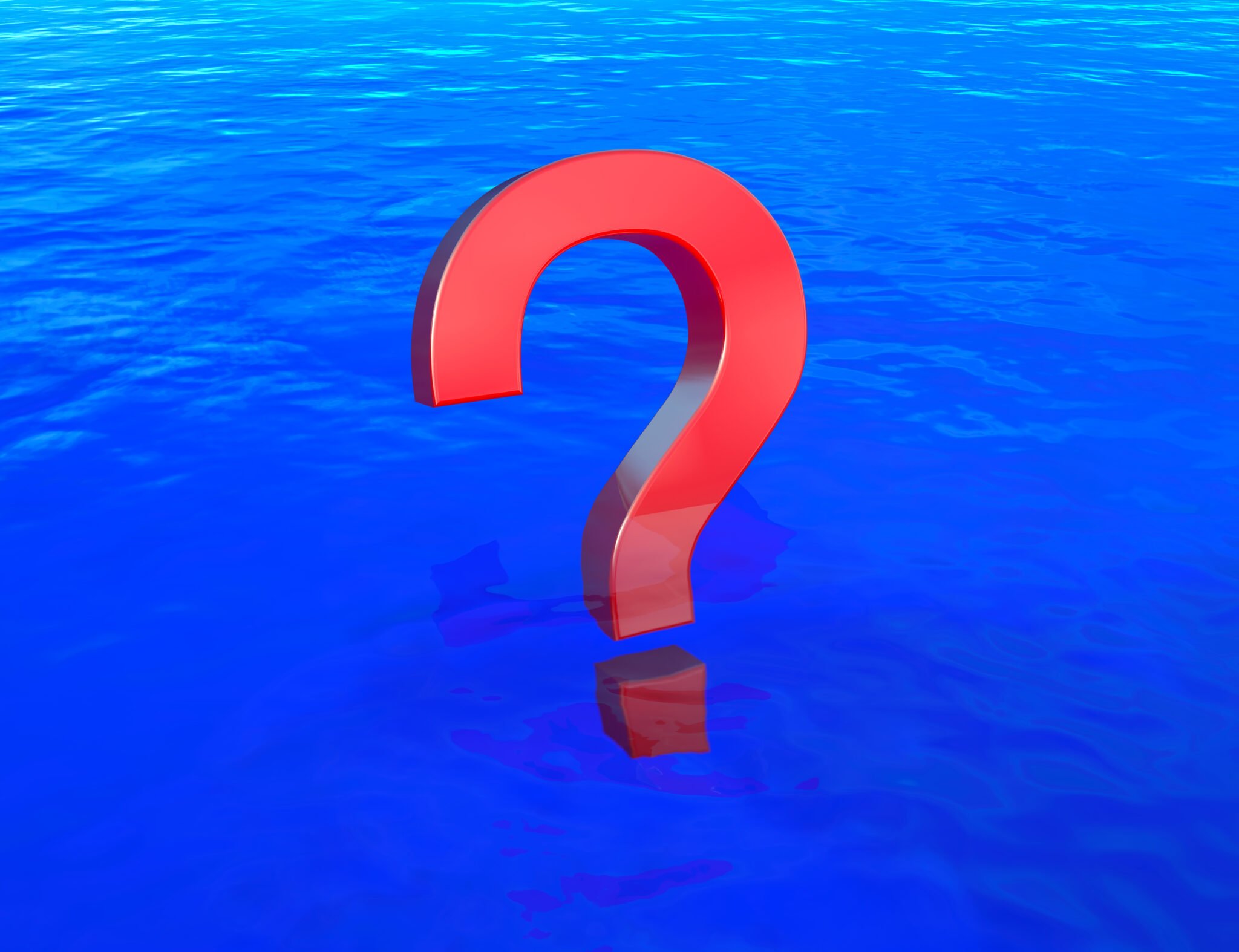 A question mark floating in the sea. The question: Why Choose Honolulu Fishing Charters?
